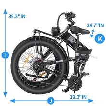 Bopzin Folding Electric Bike for Adults 26''-2000W 48V 20AH-Foldable Black