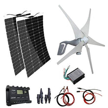 640 Watt Solar Wind Hybrid Kit : 400W 12V/24V Wind Turbine Generator+2pcs 120W Flexible Monocrystalline Solar Panel + Solar Charge Controller+ Wind Controller+ Accessories