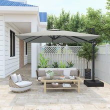 11FT Square Cantilever Patio Umbrella In Gray (Without Umbrella Base)