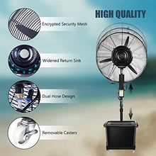CUTPOIY Patio Misting Fan, 42L Tank Outdoor Pedestal Fan 3 Speeds, Adjustable Height for Yard, Pool, Garden, Fan Blade 650mm