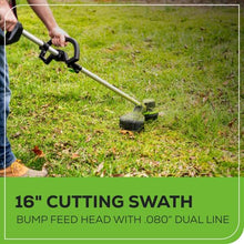 Greenworks 80V 16 in String Trimmer & 500 CFM Blower Combo, 2.0 Ah Battery
