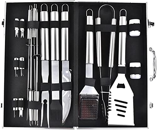 SDVantage 18PCS Grill Set, Grill Accessories,18 Piece Grilling Set with Aluminum Storage Box,Stainless Steel BBQ Tools for Outdoor Indoor Barbecue Grilling Set Easy to use