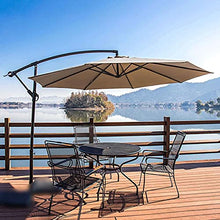 RWGOVLU Garden Banana Parasol with Crank Handle, Patio Cantilever Umbrella, 3M/10FT Outdoor Hanging Sun Shade Canopy for Garden Backyard Pool
