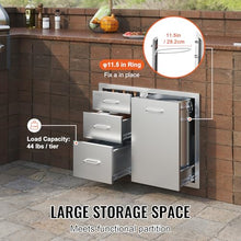VEVOR Outdoor Kitchen Drawers 29.5"W x 22.6"H x 21.7"D Stainless Steel
