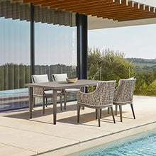Armen Living Silvana 5 Piece Gray Aluminum Outdoor Dining Set with Gray Fabric