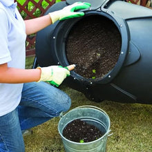 Tumbler Large Compost Bin, 170L Outdoor Yard Trash Can with Wheels, 360° Rolling Compost Bin, Mobile Heavy Duty Garbage Dumpster, for Parks, Gardens, Farms, Orchards