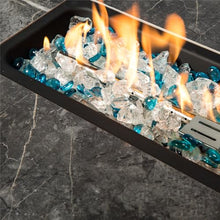 Luxurious Outdoor Rectangular Propane Fire Pit Table –Ceramic Tile Tabletop,Stainless Steel Burner, Electronic Pulse Ignition – Heats 11 Sq.Ft with 40,000 BTU Output (Cover+Table)