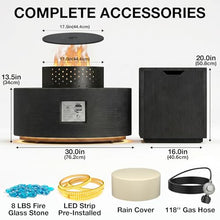 2-Piece 30" Propane Fire Pit Table for Outside Patio with Hidden Tank Table
