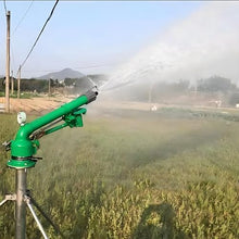 Lawn Sprinkler Spray with Bracket, Farm Irrigation Sprinkler On Tripod Base, 360 Adjustable Heavy-Duty Metal Impulse Large Area Sprinkler, 2" Lawn Sprinkler, for Farmland, Farm, Industrial Dust Remov