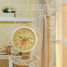 ERTTGWGF Outdoor Clock Garden Clocks, Double Sided Outdoor Retro Outdoor Clocks Battery Operated Silent