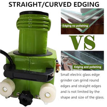 Portable Straight Bevel Edger Glass Edging Machine Electric Glass Edging Grinding Machine for 6-12mm Glass Polishing ( 12mm)