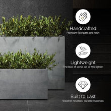 COSAPOTS Semplito Large Fiberglass Planter, Long Rectangular Indoor/Outdoor