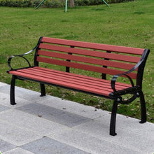 ERoomQ Outdoor GThe Bench,Park GThe Terrace Benches Leisure Bench, Weatherproof Outdoor Bench with Cast Iron Frame and Anticorrosive Solid Wood, 2-3 Seat Courtyard Bench with Backrest