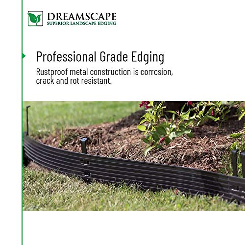 Dreamscape PRO Aluminum Landscape Edging - Easy Install Professional Border - 120ft Total - Black Anodized