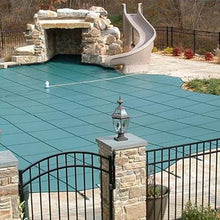 ERRULAN Heavy Duty Round Pool Covers for Inground Pools, Customizable Mesh Winter In Ground Swimming Pool Cover, Triple Stitched/Reinforced Edges/Thicken Mesh(Wooden Floor,35ft/10.7m)