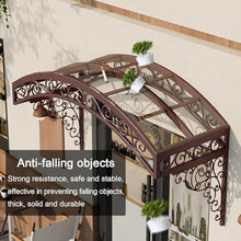 Polycarbonate Cover Front Door with Sturdy Metal Bracket, Outdoor Door Window Awning Canopy, Outdoor Patio Awning Canopy for Patio Balcony Garden(Gray,100x50cm)