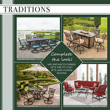 Hanover Traditions 5-Piece Outdoor Dining Set with 4 Swivel Chairs and Round Table Blue