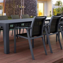 Compamia Pacific Sling Arm Chair - Dark Gray Frame Black Sling (Set of 2)