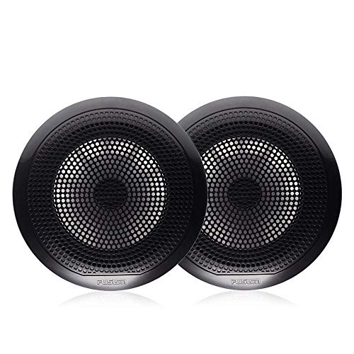 Fusion Entertainment MS-RA70NSX Marine Receiver with 2 Pairs of EL-F651B 6.5" Marine Coax Black Grills