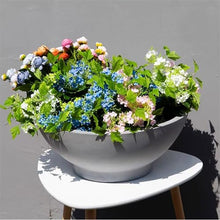CFGH6FDF Bowl Shape Cement Planter Round Large Hydroponic Clay Simple Flower Bed Bonsai Multifunction(Gris,Large)