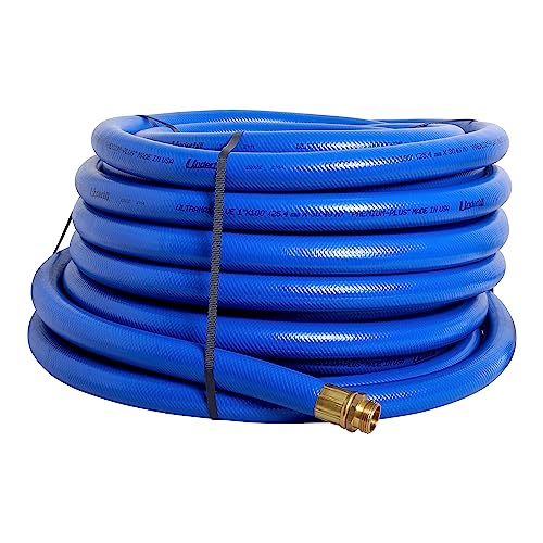 Underhill UltraMax Commercial Garden Water Hose 100 ft, Lightweight, Flexible, Anti-Kink, All Weather, 1200 psi, H10-100B, 1 Inch x 100 ft, Blue
