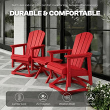 Patio Kingdom 6-Pack Adirondack Swivel Glider Set, High-End HDPE Outdoor Dining & Conversation Seating, All-Weather Commercial Grade Patio Gliding Chairs for Fire Pit, Red