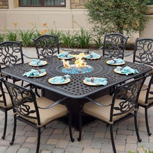 Darlee Signature 64 X 64 Inch Propane Fire Pit Dining Table Antique Bronze