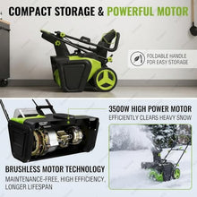 HASORVLUK Battery Powered Snow Blower, Brushless Motor 2Bat
