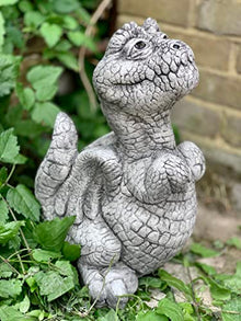 OLOMA Large cement dragon statue Garden dragon sculpture Dragon figurine Stone dragons decor Dragon sculpture outdoor Stone design Outdoor decor Decorative dragon outdoor Dragon figure for garden