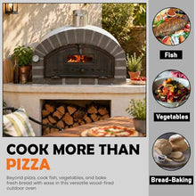 Authentic Pizza Ovens Lume Largo Premium Wood-Fired Outdoor Pizza Oven, Handmade in Portugal, Triple-Insulated Brick Oven, Drop-Down Door, Stainless Steel Chimney, Thermometer & Baking Dish Included