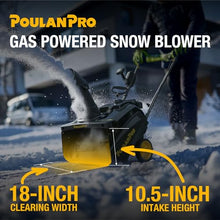 Poulan Pro Snow Blower Gas Powered, Single Stage 18 Inch Gas Snow Thrower