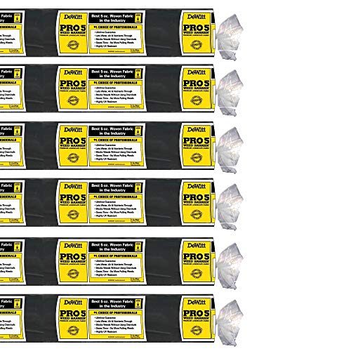 Dewitt P5 Pro 5 Ounce Weed Barrier Ground Fabric Black 5 x 250 Feet (6 Pack)