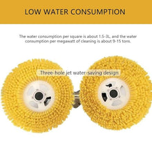 Solar Panel Cleaning Rotating Brush, 70cm Dual Head Photovoltaic and Solar Panels Water Fed Brush 110V Electric Spin Scrubber Adjustable Water Fed Pole Cleaning Kit for Window Glass,4M/13.1FT