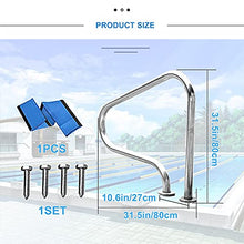 Swimming Pool Safety Hand Rail Pool Handrails, 304 Stainless Steel Safety Products for Inground Pool Entry with Armrest Cover - Full Set of Accessories (Thick 1.2mm) (Thick 1.5mm)