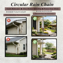 RNLFSP Black Metal Rain Chain for Gutters, Round Ring Rainwater Chain