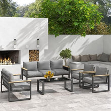 RoyalCraft 5 Piece Aluminum Patio Furniture Set Grey