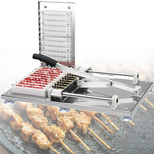 JYXYXSCP Manual Lamb Skewer Machine, 10-Hole Barbecue Bamboo Skewers, Home Barbecue Party Barbecue Assistant, Vegetable Barbecue Skewers