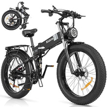 Bopzin Folding Electric Bike for Adults 26''-2000W 48V 20AH-Foldable Black