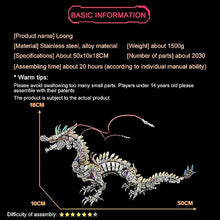 ModelForgeX DIY Mechanical Dragon Model Kit 3D 50cm Metal Punk 2030+ PCS Multicolor