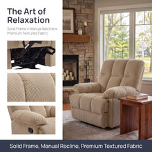 NicBex Queen Manual Rocker Recliner Chair with Adjustable Backrest, Camel
