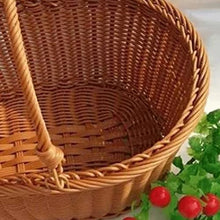 OQPJMYZ Small Picnic Basket Imitation Rattan Wicker Woven Bag Shopping Basket Storage Vegetable Basket Hand-held Flower Basket Picnic Basket Fruit Basket