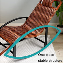 TXGJWRA Outdoor Rocking Chair, Steel Frame Rocker Chair with Headrest, Rattan Patio Rocking Arms Seat for Garden Porch Backyard, Support 150Kg,D