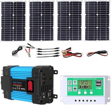 KZZAAO 100W Solar Panel Kit with 4000W/6000W DC 12V to AC 220V/110V Inverter and 50A Controller, Complete Solar System for Home,500w,220v