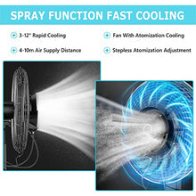 JDXQBLD Industrial Misting Fan, 3 Cooling Speeds Stand Fan with Mist, Outdoor Misting Pedestal Fan with 90° Oscillation and 11 Gallon Large Capacity Tank，81cm/31.9in