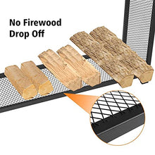 DOIBG Heavy Duty 48" Wood Storage Log Rack High Capacity Firewood Rack with Mesh Steel Log Holder Storage Stand for Fireplace Stove Fire Pit Patio Indoor/Outdoor Firewood Organizer
