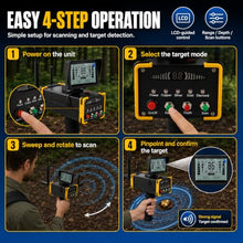 Underground Metal Scanner, Professional Metal Detector with LCD Display & 360° Auto Rotation, 3248ft Max Detection Range, 3.3-52.5 Detection Depth for Gold Silver Copper Diamond red