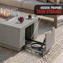 AMS 66" Rectangular Propane Fire Pit for Outdoor Patio (Light Gray, Bundle)