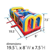 Pogo Bounce House Crossover Rainbow Inflatable Obstacle Course 19.5x8x7.5 Ft