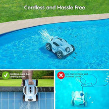 EliteBloom Robotic Pool Cleaners,mxso-Parking, Rechargeable Cordless Pool Vacuum Lasts 110 Mins,w/Strong Suction & Easy Access Filter Canister for Above Ground Pools