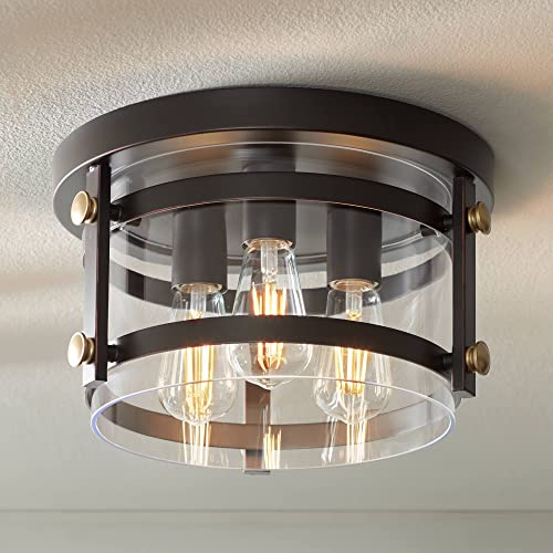 Eagleton 13 1/2" Wide Oil-Rubbed Bronze LED 3-Light Ceiling Fixture